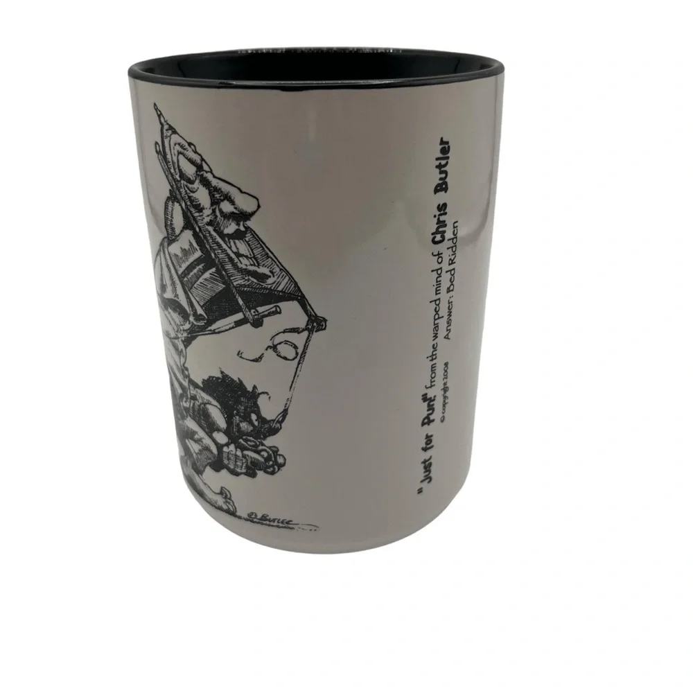 'BED RIDDEN' 2008 CHRIS BUTLER ART COFFEE MUG